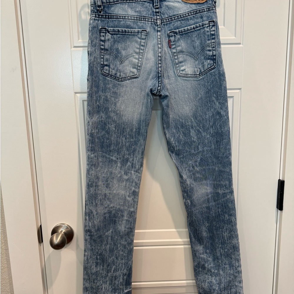 Levi's Distressed Light Blue Straight Jeans